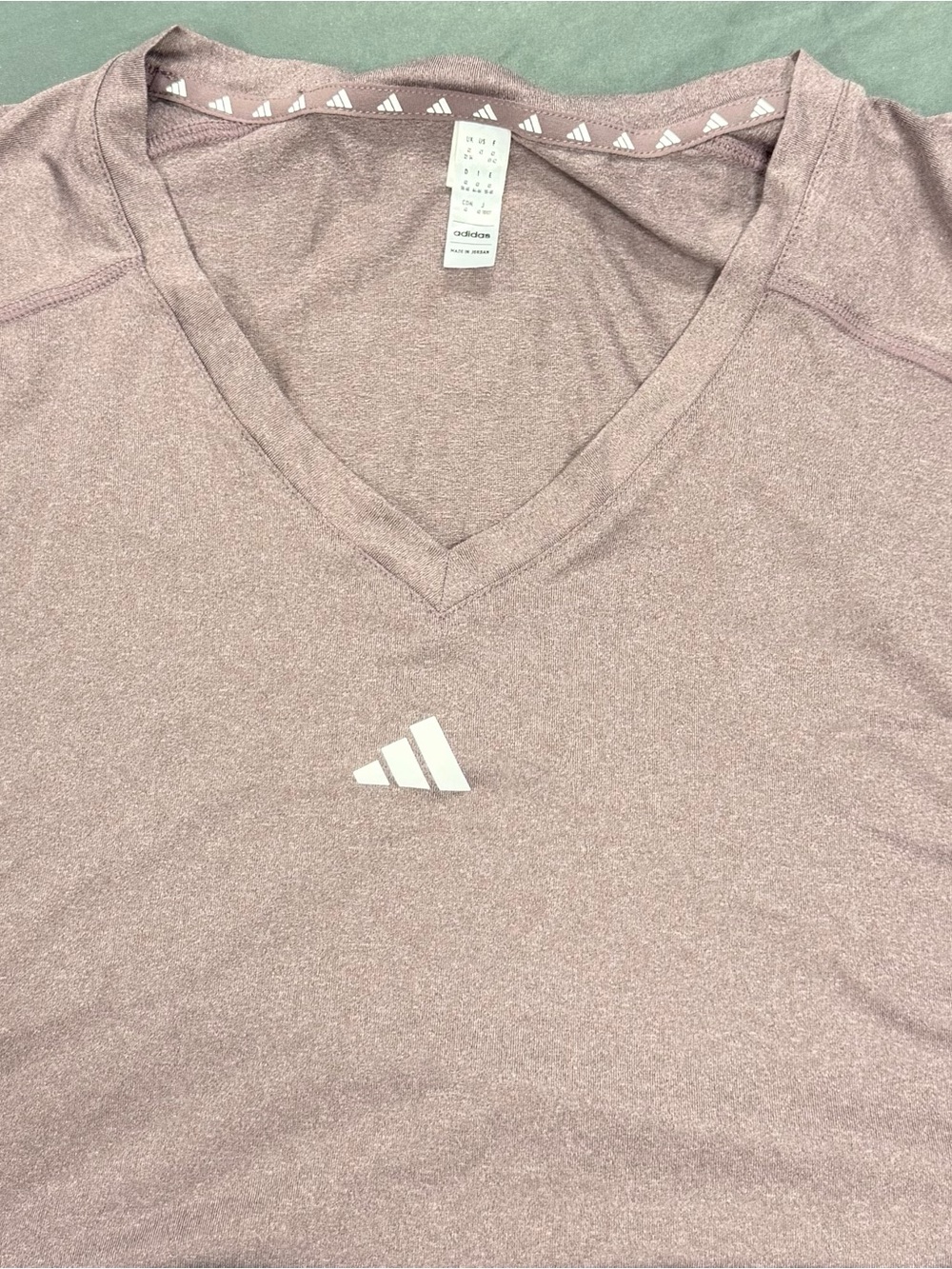 adidas Heather Mauve V-Neck Performance Tee